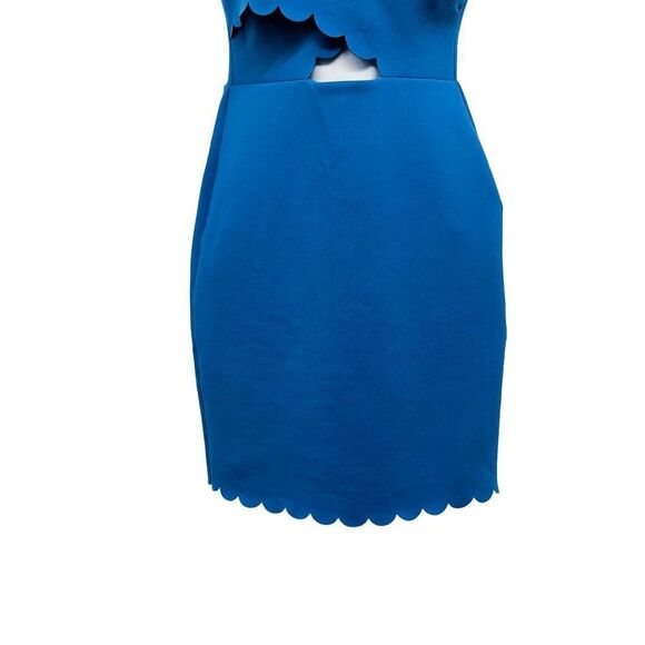 TOPSHOP Scallop Cutout Sleeveless Jersey Bodycon Mini Bodycon Dress Blue 2 - Picture 6 of 8